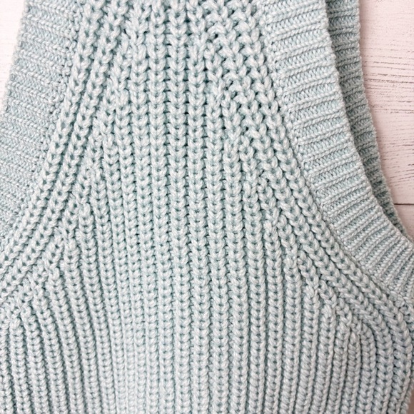 Anthropologie Knit Halter Sweater Tank Top Aquamarine XS - Pullover Ribbed - Picture 6 of 11
